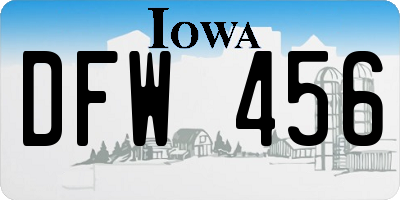 IA license plate DFW456