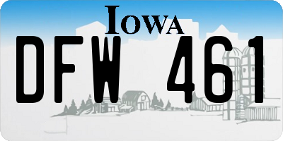 IA license plate DFW461