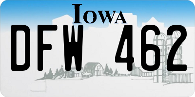 IA license plate DFW462