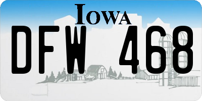 IA license plate DFW468