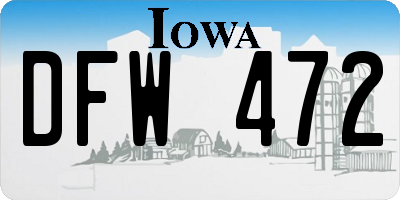 IA license plate DFW472