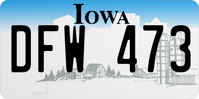 IA license plate DFW473