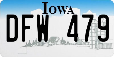 IA license plate DFW479