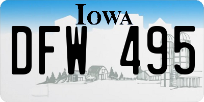 IA license plate DFW495