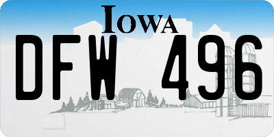 IA license plate DFW496
