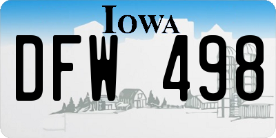 IA license plate DFW498