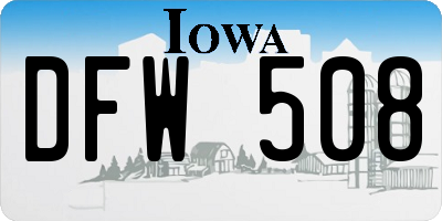 IA license plate DFW508