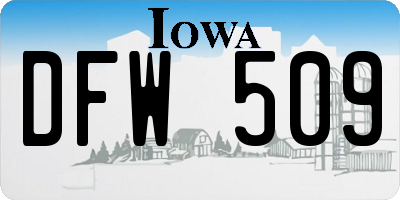 IA license plate DFW509