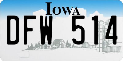 IA license plate DFW514