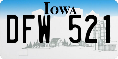 IA license plate DFW521