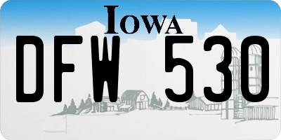 IA license plate DFW530