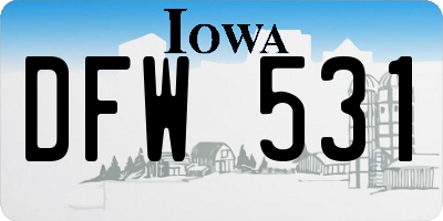 IA license plate DFW531