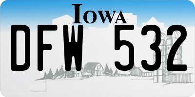 IA license plate DFW532