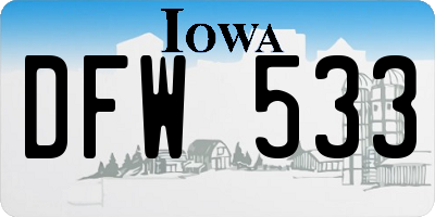 IA license plate DFW533