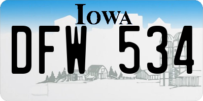 IA license plate DFW534