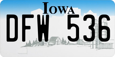 IA license plate DFW536