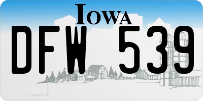 IA license plate DFW539