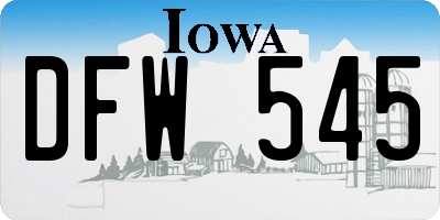 IA license plate DFW545