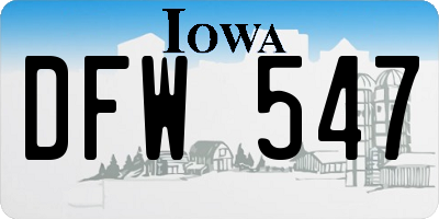 IA license plate DFW547