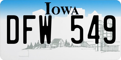 IA license plate DFW549
