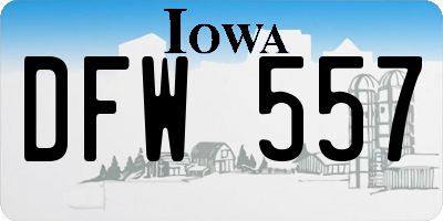 IA license plate DFW557