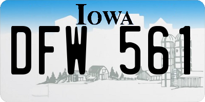 IA license plate DFW561