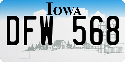 IA license plate DFW568