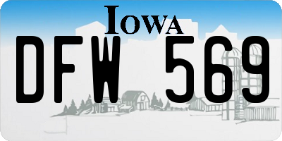 IA license plate DFW569