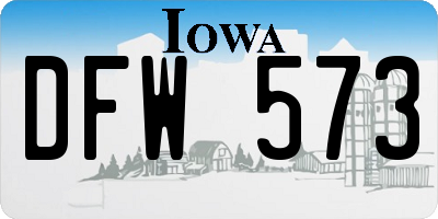 IA license plate DFW573