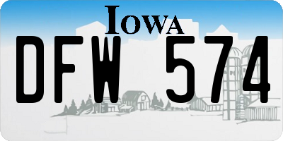 IA license plate DFW574