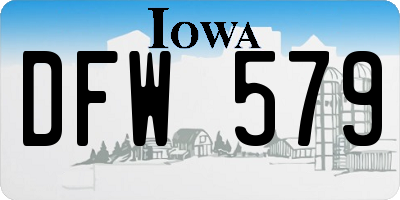 IA license plate DFW579