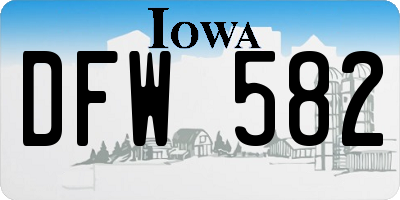 IA license plate DFW582