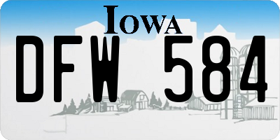 IA license plate DFW584