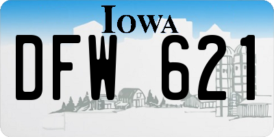 IA license plate DFW621