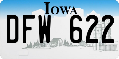 IA license plate DFW622
