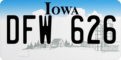 IA license plate DFW626