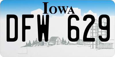 IA license plate DFW629