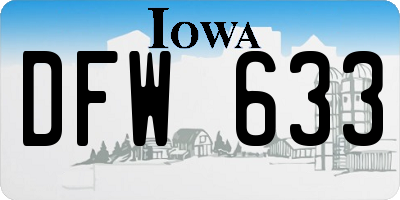 IA license plate DFW633