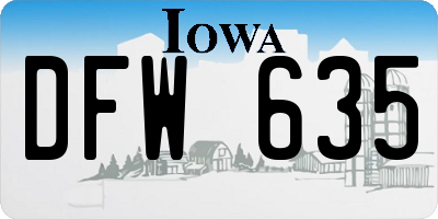 IA license plate DFW635