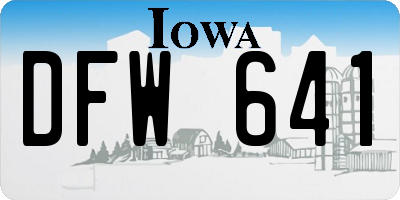 IA license plate DFW641