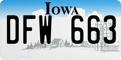 IA license plate DFW663