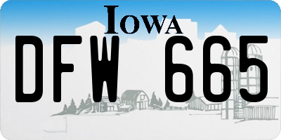 IA license plate DFW665