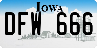 IA license plate DFW666