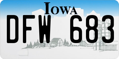 IA license plate DFW683
