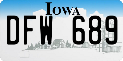 IA license plate DFW689
