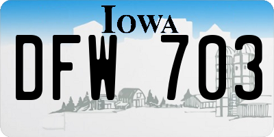 IA license plate DFW703