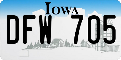 IA license plate DFW705