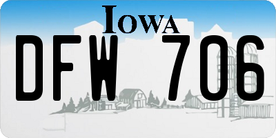 IA license plate DFW706