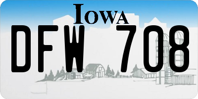 IA license plate DFW708