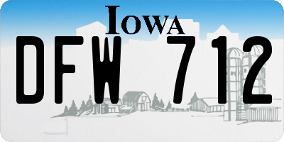 IA license plate DFW712